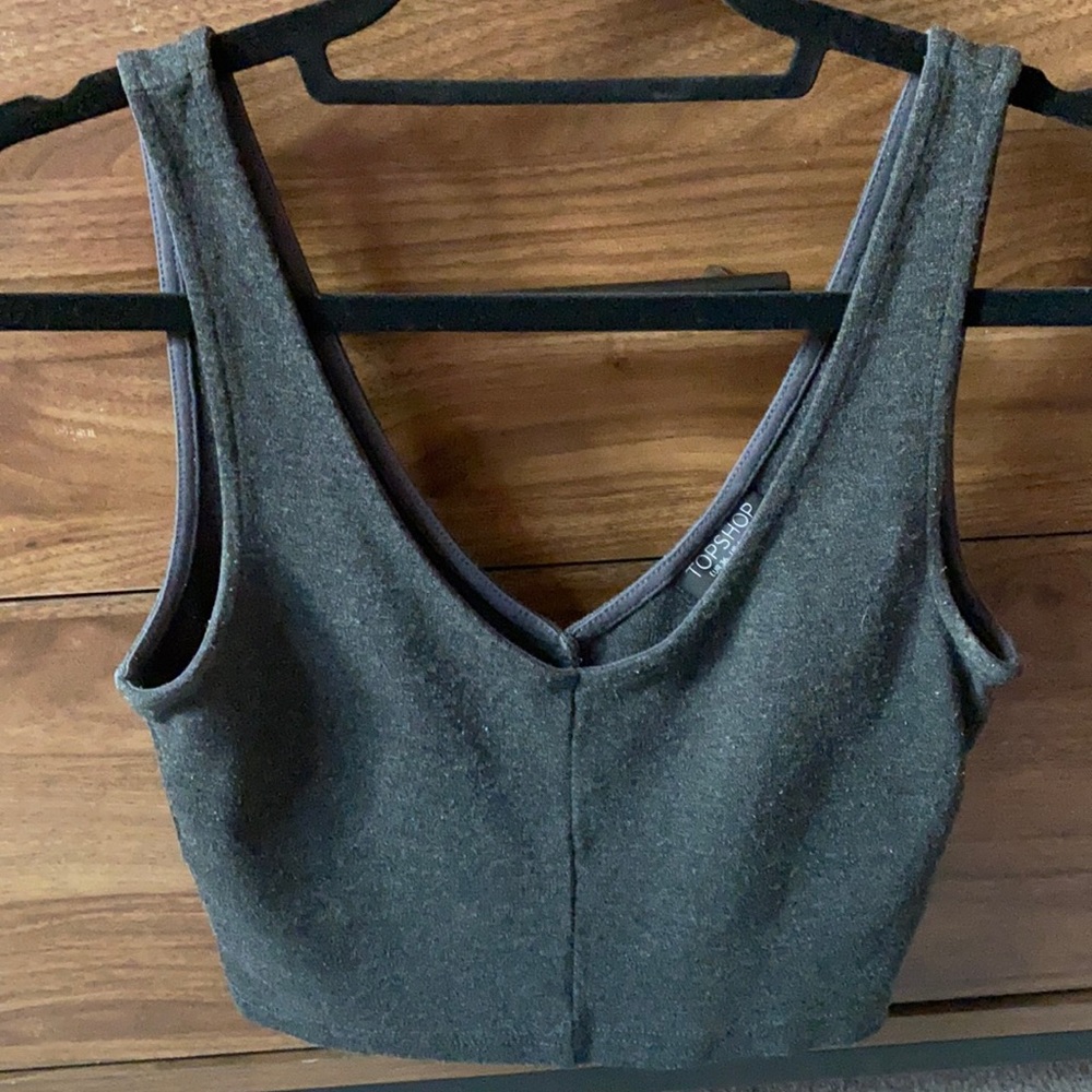 Topshop V neck crop tank top